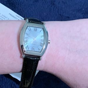 Brand New»Classic_Chic Watch Silver Quartz+Black Genuine Leather Band